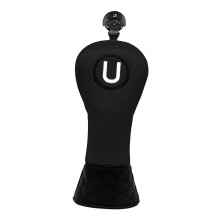 Golf Club Head Cover Waterproof PU Leather Long Neck Black Wood Headcover Full Protection