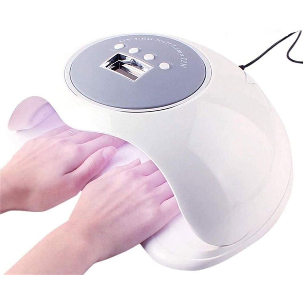 72W Gel Nail Lamp with Timer, LED Nail Dryer for Home and Salon, Infrared Sensor Design