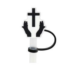 Biblical Christmas Design Silicone Straw Covers Compatible with StanleCup, Reusable 8.0mm Lids, Simple Home Supplies