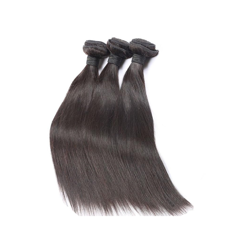 Unisex Black Brazilian Virgin Straight Hair 3 Bundles 8A Grade Natural Human Hair Weave Tangle