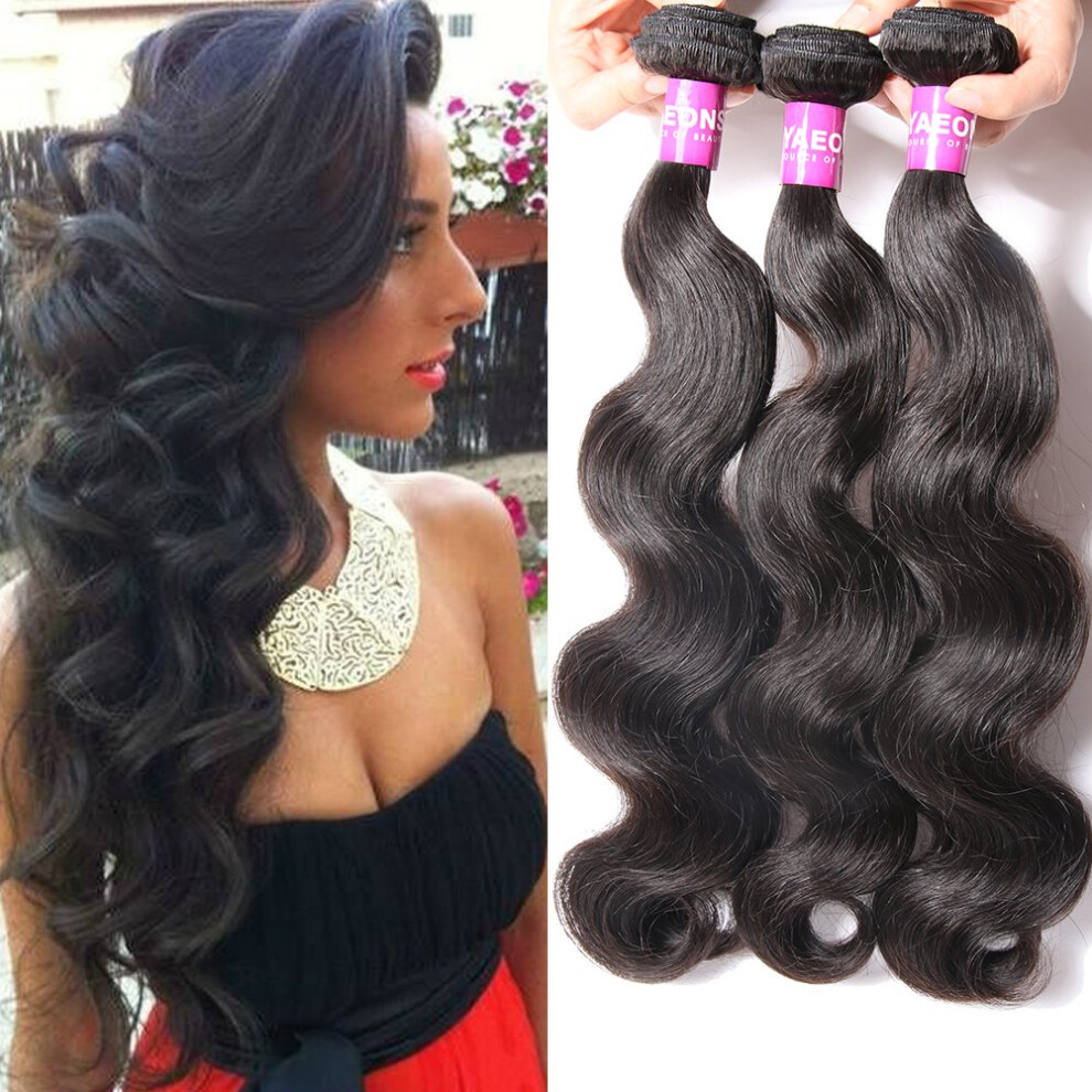 Brazilian Body Wave Hair 3 Bundles Virgin Human Hair Extensions Grade 5A Unprocessed Weave 10 12 14 Inch