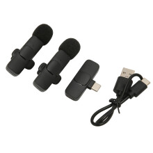 Microfon Lavalier wireless de calitate profesională, microfon Omni Lav pentru TikTok YouTube, microfon cu clips cu funcție Plug and Play, baterie