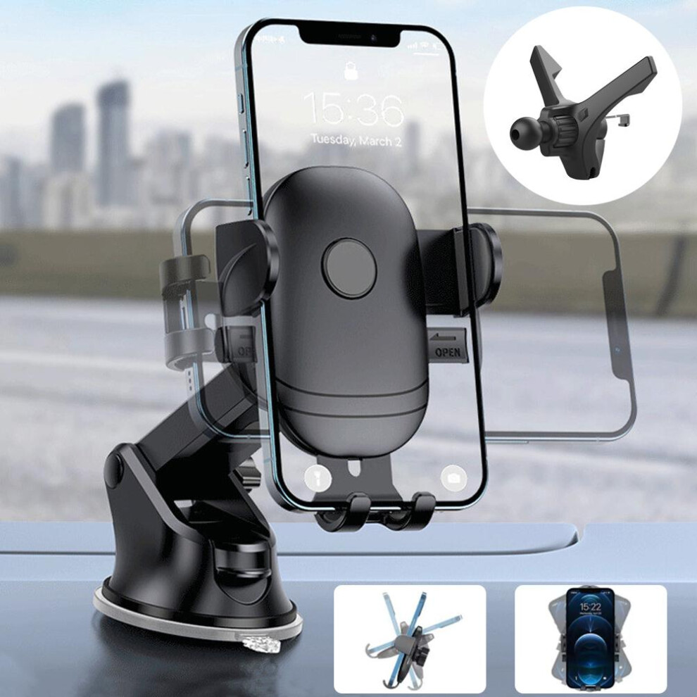 Military-Grade Car Phone Mount, Easy Installation Universal Holder For Devices, Strongest Suction, Hold Phone Securely & Fully Adjustable Viewing Angl 9012494565959