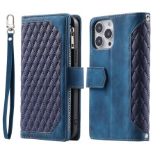 Samsung Galaxy S23 Ultra Leder-Wallet-Hülle mit Reißverschlussfach und Aufstellfunktion, kompatibel mit Umhängegurt, Magnetverschluss und