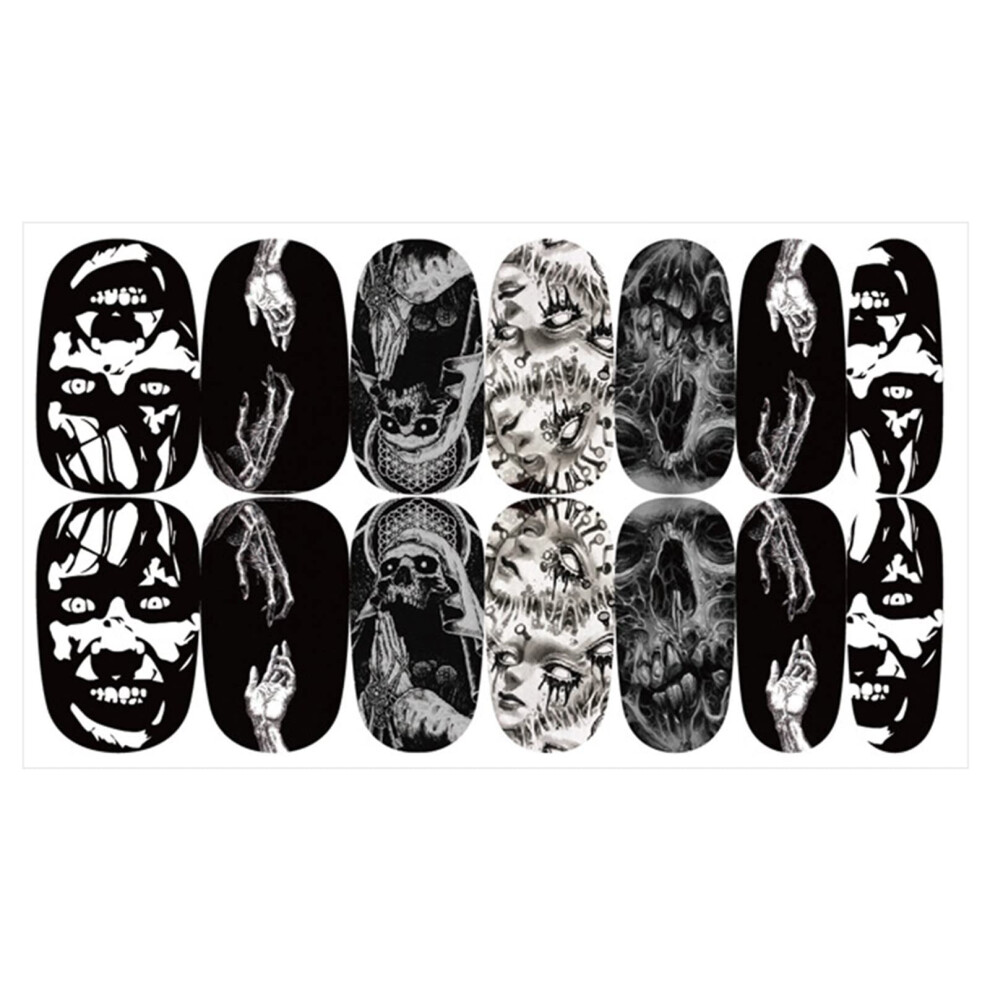 Dark Halloween Glow In The Nail Stickers With Luminous Selfadhesive Decals For Diy Party Nails
