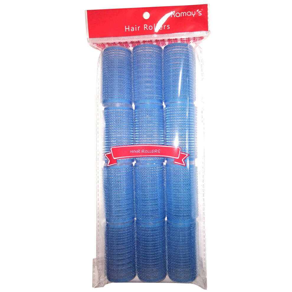 Self Grip Hair Rollers 26mm No Heat Curlers for Loose Curls Plastic Nylon 12PCS Multicolor