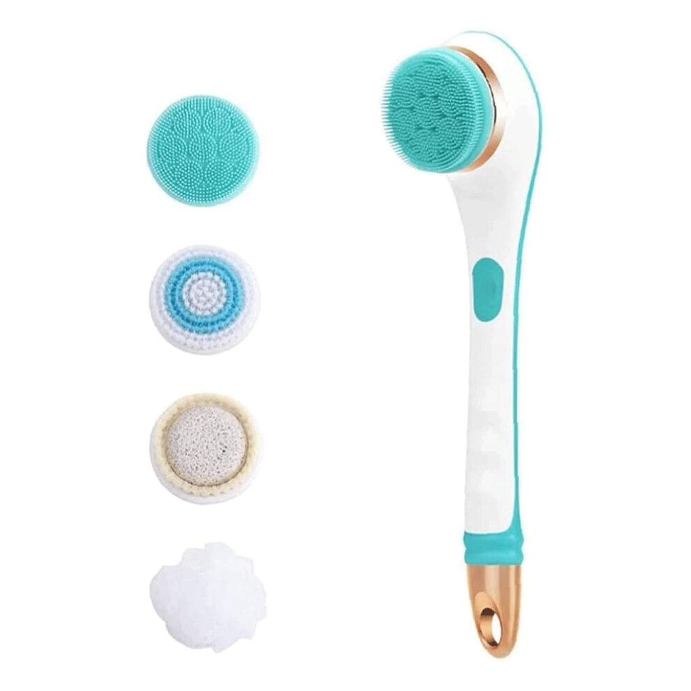 Electric Shower Brush with Long Handle, USB Rechargeable Back Scrubber IPX7 Waterproof for Exfoliation
