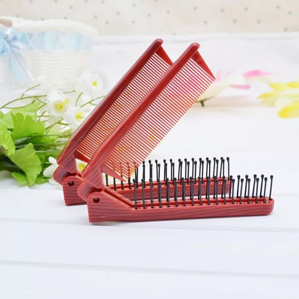 Folding Hair Comb with Anti Static Technology, Portable Silicone Hair Brush for Travel Detangling
