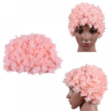 Women Swimming Cap Floral Elastic Breathable Padding Bathing Hat For Long Hair,6 Colors