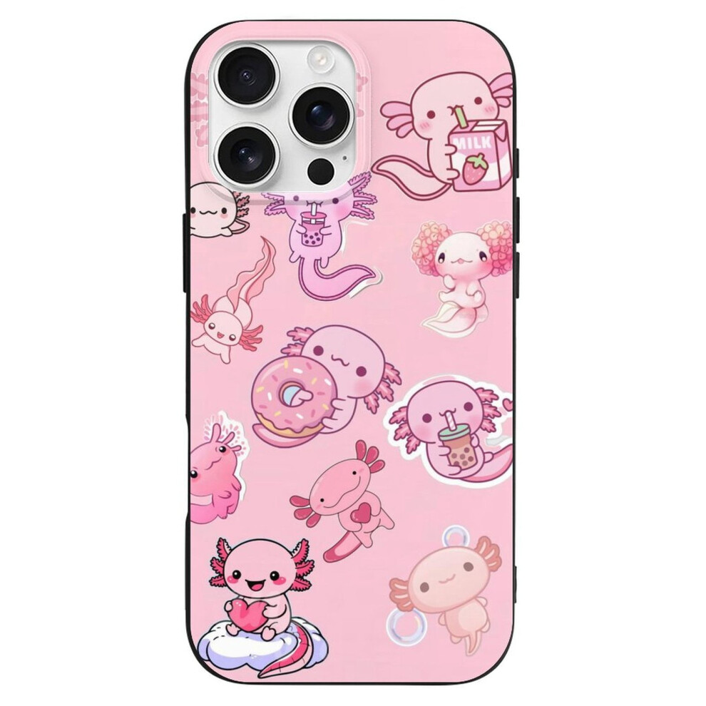 Kawaii Axolotl Tpu Case Compatible With Iphone 16 Pro Max, Ultra Slim, Shockproof, Anti-Yellowing, Scratch-Resistant, Wireless Charging Compatible 9773935763371