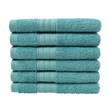 Tkrady 6 Pack Hand Towels (16x28 in), 600GSM, 100% Ring Spun Cotton, Ultra Soft & Absorbent for Bathroom, Gym, Spa (Blue)