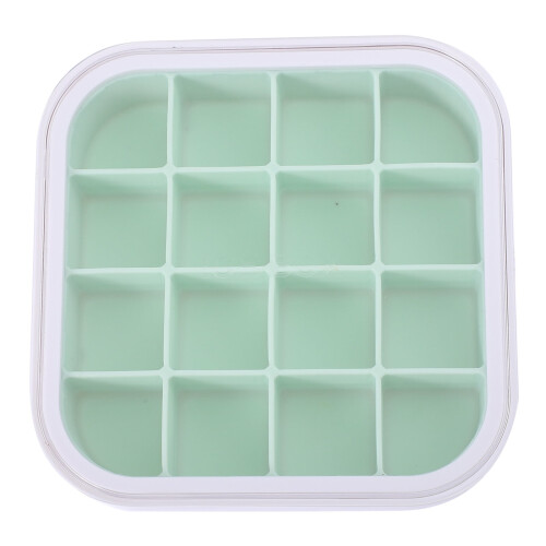 Moule à glaçons en silicone à 16 compartiments avec couvercle