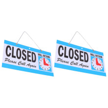 2pcs Open/Closed Signs for Business, Compatible with Office Hours - Double-Sided Door Plaque for Stores, Restaurants, Bars