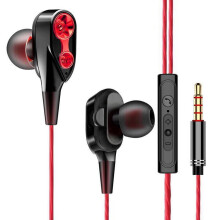 jixopn 3,5-mm-Sportkopfhörer mit Geräuschunterdrückung, In-Ear-Stereo-Musik-Headset, dynamischer Balanced-Armature-Treiber, kabelgebundene