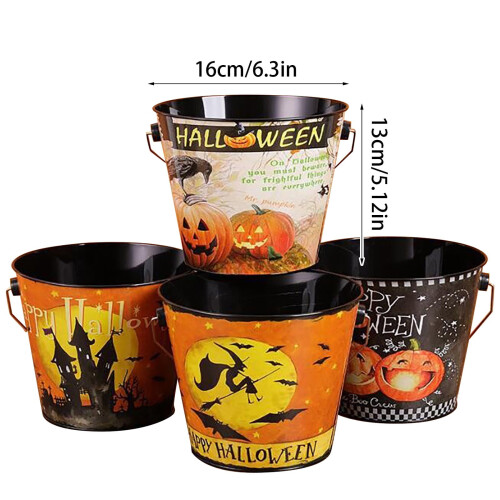 Κουβάς για γλυκά Halloween με λαβή, Συμβατός με ατσάλινους κουβάδες για κεράσματα ή 1