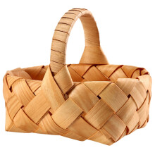 Youliang Small Woven Wooden Picnic Basket with Handle - Brown
