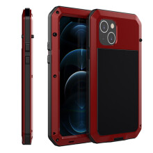 iPhone13Mini készülékkel kompatibilis - Heavy Duty360 alumínium tok, NAGY TELJESÍTMÉNYŰ, piros