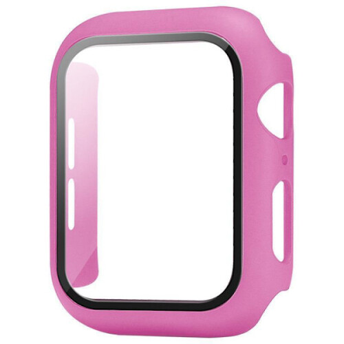 Capa protetora completa compatível com Apple Watch 4/5/6/SE, com vidro temperado, 40 mm, cor cereja. 2