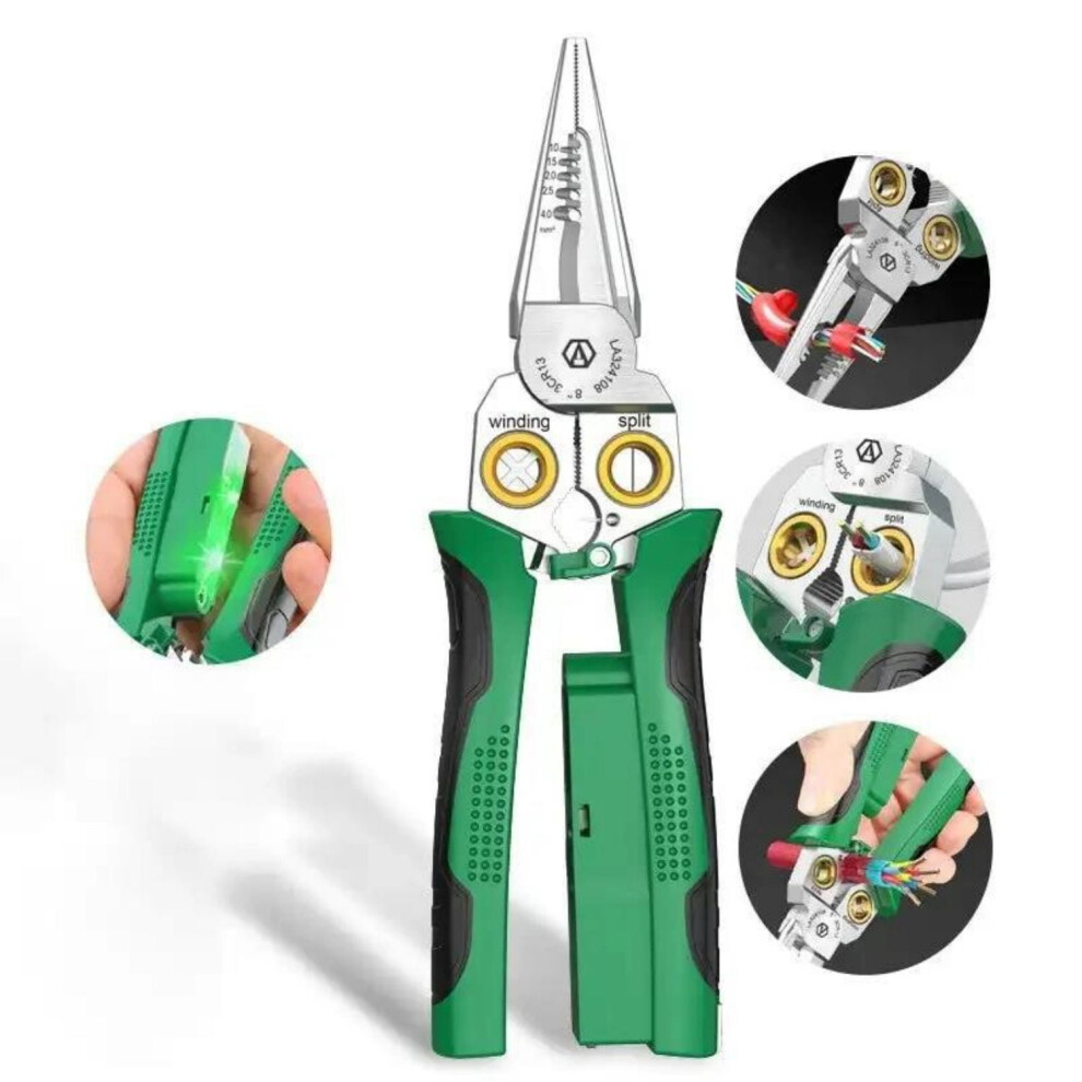 8In1 Wire Strippers With Voltage Test, Electricity Measurement, Cutting, Pulling & Pressing, Cable Scissors For Scraping Wires 9773935966253