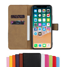 Kompatybilny z iPhone XR - Etui portfelowe z prawdziwej skóry - Jasnoróżowy Jasnoróżowy Jasnoróżowy