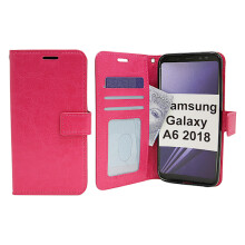 Crazy Horse pénztárca, kompatibilis a Samsung Galaxy A6 2018 (A600FN/DS) készülékkel, élénkrózsaszín