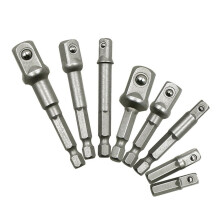 Ensemble de 8 adaptateurs pour perceuse électrique et visseuse à percussion : douilles 1/2", 3/8" et 1/4", embouts de perçage inclus.