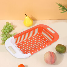 Ofertas de Natal da Kayannuo: Cesto telescópico de lavagem de legumes com duas camadas e cores contrastantes, compatível com pias de cozinha.