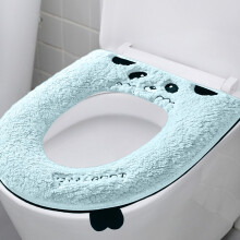 Copriwater, morbido, spesso e caldo, con chiusura a bottoni automatici, elastico, lavabile, in tessuto di fibra, facile da installare e pulire.