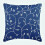 Capa de almofada quadrada azul royal de 45x45cm (18x18 polegadas), algodão e linho, estampa floral com folhas e miçangas - Day Dreamer 1