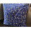 Capa de almofada quadrada azul royal de 45x45cm (18x18 polegadas), algodão e linho, estampa floral com folhas e miçangas - Day Dreamer 5