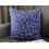 Capa de almofada quadrada azul royal de 45x45cm (18x18 polegadas), algodão e linho, estampa floral com folhas e miçangas - Day Dreamer 6
