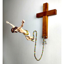 7.08" Catholic Crucifix Wall Cross, Jesus Christ Inspirational Home Decor, Religious Gift, Handmade Renaissance Sculpture Ornament