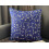 Capa de almofada quadrada azul royal de 45x45cm (18x18 polegadas), algodão e linho, estampa floral com folhas e miçangas - Day Dreamer 4