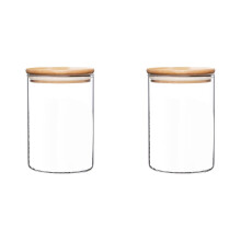 2 contenitori in vetro per alimenti con coperchi, grandi barattoli in vetro per caffè, tè e zucchero (770 ml)