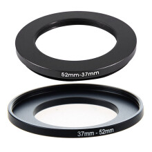 52 mm auf 37 mm Schwarzer Ringadapter für Kamera- und Kameraobjektivfilter (Step-Up-Ring)
