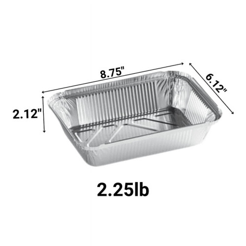 VEZEE Bandeja rectangular de aluminio desechable de 2,25 libras (10 unidades) 1