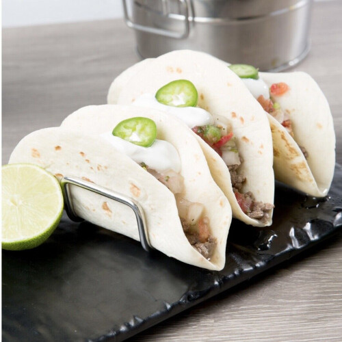 Taco-Halter aus Edelstahldraht, Ständer/Taco-Tablett mit 2 oder 3 Fächern