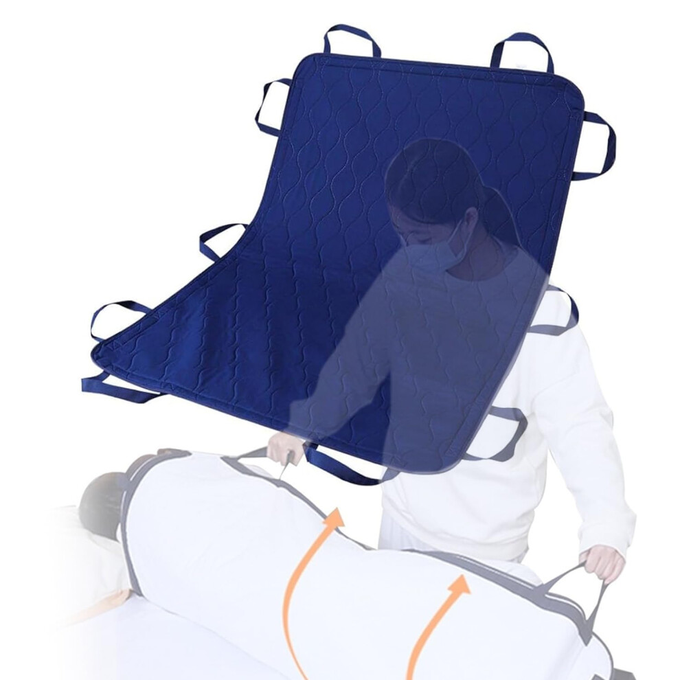 Incontinence Bed Pad with 10 Handles, Waterproof 4Layer Patient Transfer Pad for Bedridden Care