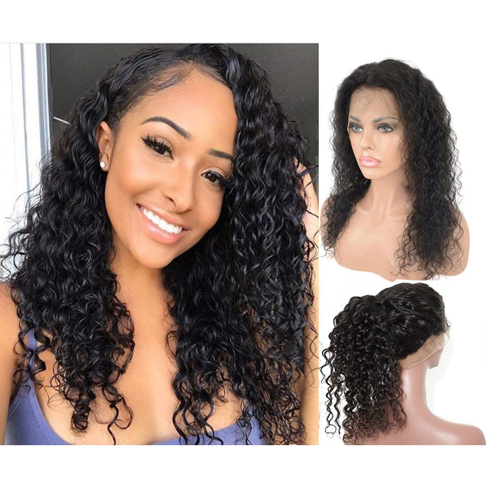 18 Inch 360 Lace Frontal Brazilian Human Hair Wig Pre Plucked Natural Hairline 130% Density