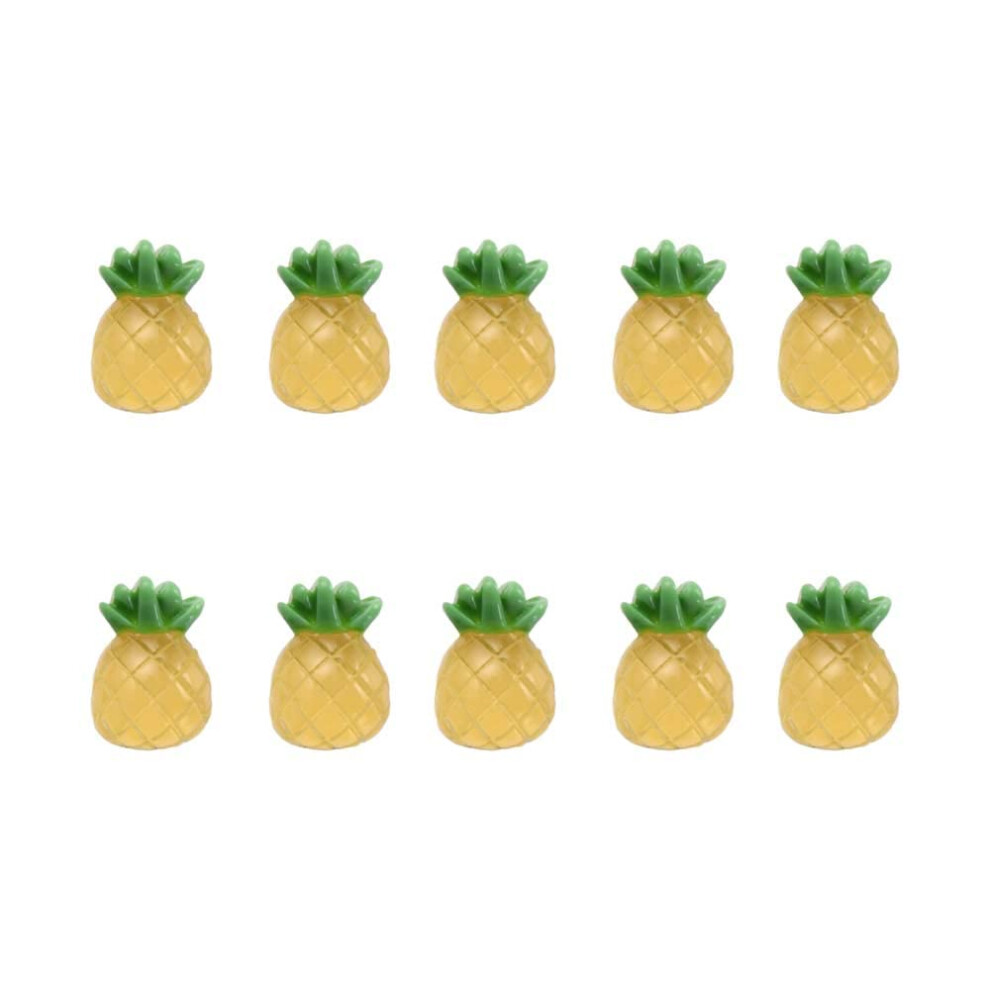 10pcs Pineapple Nail Charms 3D Fruit Nail Art Decorations Flatback Resin for Summer Manicure