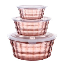 Miayilima 3-teiliges Vorratsdosen-Set mit Terrine, transparenten, luftdichten Kunststoffbehältern für Obst, Müsli, Haferflocken - 3-teilig