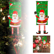 Crăciun decorațiuni de Crăciun cu picior agățat, vitrină de afișare, steaguri agățate, atmosfera de perete, ornament festiv, pânză