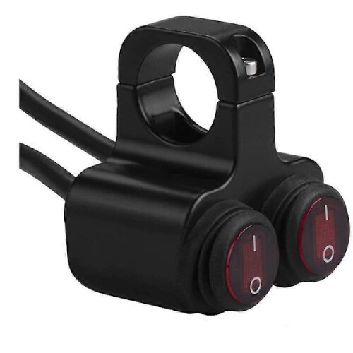 Interruptor duplo de controle para motocicleta, quadriciclo e bicicleta, 12V, à prova d'água, com guidão de 22mm (7/8 polegadas), interruptor
