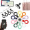 Kit com 4 capas AirTag com design de chaveiro, compatíveis com iPhone / iPad - PRETO, VERDE, BRANCO, AZUL 1