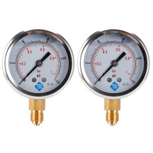 2x lavtrykksmåler 0-1 bar 0-15 psi 1/4 tommer 68 mm hydraulisk vanntrykksmåler med manometer