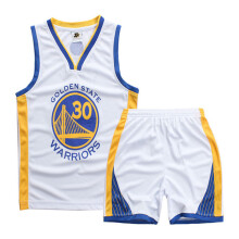 Stephen Curry basketbalshirt nr. 30, Warriors-uniform, voor kinderen en tieners, wit, maat S (120-130 cm)