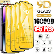 1-5 folii de protecție pentru ecran din sticlă securizată 9D compatibile cu iPhone 15 14 13 12 11Pro Max, X XR XS Max, 7 8Plus, 15Plus - 3 bucăți