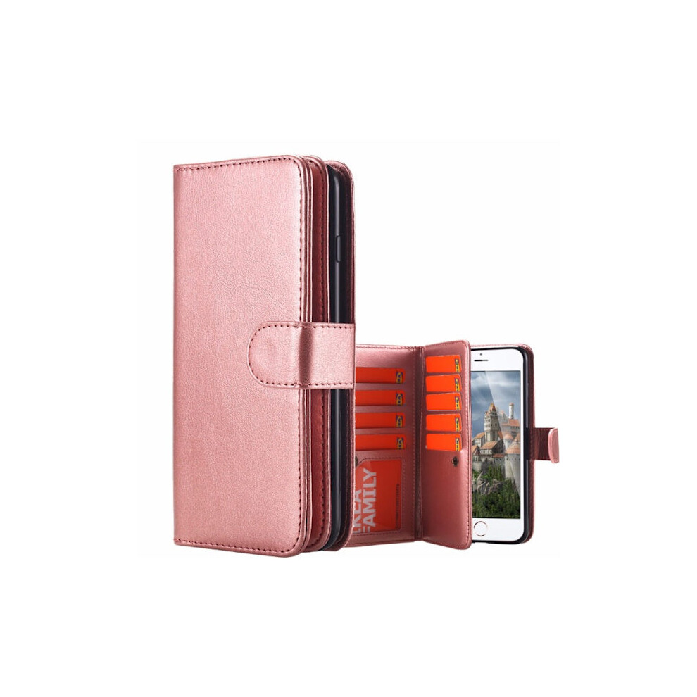 Stylish Smart 9-Card Wallet Case For Compatible With Iphone 7 Floveme Rose Gold 9340258125010