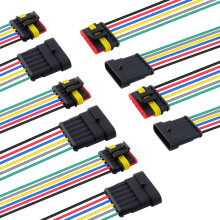 5 sæt 6-benet ledningsstik 18AWG vandtæt elektrisk stiksæt med 10 cm pigtail 1,5 mm serie vejrpakke