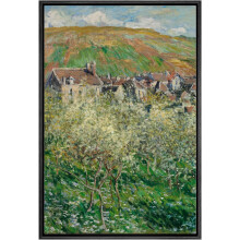 Ungerahmter Leinwanddruck „Blühende Pflaumenbäume“ von Claude Monet, kompatibel mit KSIW, 61 x 91 cm, Schwarz